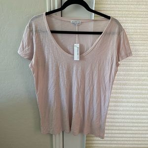 James Perse L Scoop Neck Ball Pink SS Tee NWT